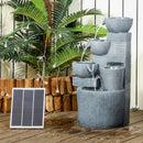 Outsunny Outdoor Water Fountain, Waterfall Fountain with LED Lights