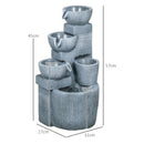 Outsunny Outdoor Water Fountain, Waterfall Fountain with LED Lights