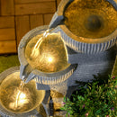 Outsunny Outdoor Water Fountain, Waterfall Fountain with LED Lights