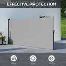 Outsunny Side Awning Retractable, Privacy Screen, 400x160cm