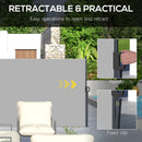 Outsunny Side Awning Retractable, Privacy Screen, 400x160cm