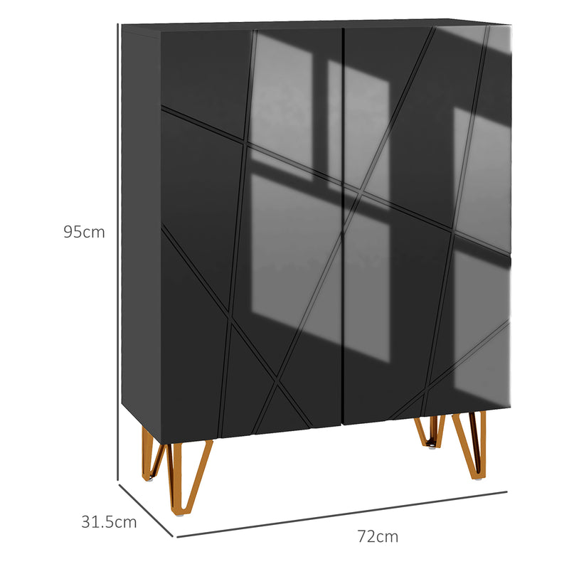 HOMCOM Shoe Storage Cabinet with Soft-Close Hinges and Adjust Shelves