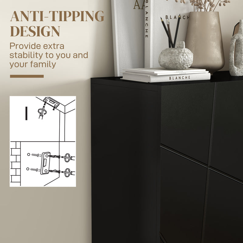 HOMCOM Shoe Storage Cabinet with Soft-Close Hinges and Adjust Shelves