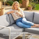 Outsunny 6 Seater Aluminium Garden Furniture Set with Table, Cushions, Grey