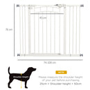 Pressure Fit Safety Gate w/ Auto Closing Door, for Small Medium Dogs, 74-100cm