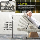 Outsunny PE Rattan Sun Lounger with 4-Level Adjustable Backrest