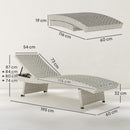 Outsunny PE Rattan Sun Lounger with 4-Level Adjustable Backrest