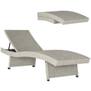 Outsunny PE Rattan Sun Lounger with 4-Level Adjustable Backrest