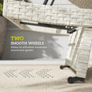 Outsunny PE Rattan Sun Lounger with 4-Level Adjustable Backrest