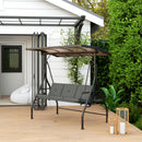 Outsunny 3 Seater Garden Swing Seat Bed, Convertible Swing Chair