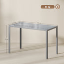 HOMCOM Modern Rectangular 4 Seater Dining Table with Tempered Glass Top