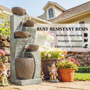 Outsunny Outdoor Fountain, Resin Freestanding Garden Fountain