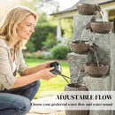 Outsunny Outdoor Fountain, Resin Freestanding Garden Fountain