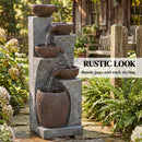 Outsunny Outdoor Fountain, Resin Freestanding Garden Fountain