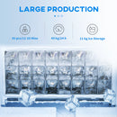 HOMCOM Freestanding Ice Machine With 45kg/24H Capacity, Commercial Ice Maker