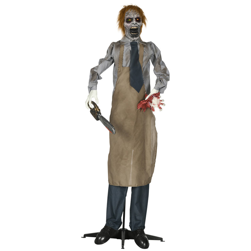 HOMCOM Life Size Outdoor Halloween Decoration Animatronic Chainsaw