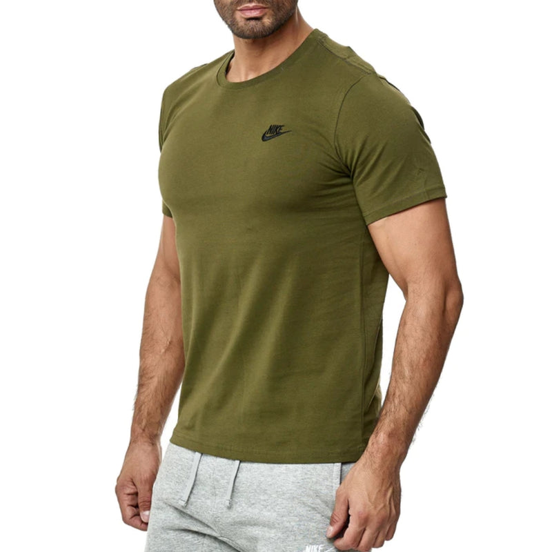 Nike  Sports Club Tee T Shirt  - Khaki Green