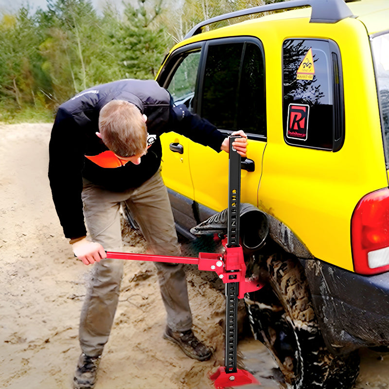 HOMCOM 33\" 3 Tonne High Lift Farm Jack for 4x4 Tractors Trucks, Red