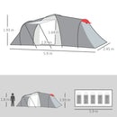 Outsunny 4-6 Person Camping Tent With 2 Bedroom, Living Area And Vestibule