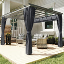 Outsunny 3.6 x 3 m Aluminium Pergola with Retractable Roof Canopy, Curtains