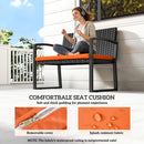 Outsunny 2 Seater Rattan Garden Bench with Cushion, Steel Frame, Orange