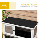Pawhut Large Elevated Indoor Outdoor Wooden Rabbit Hutch w/ Asphalt Roof, Tray