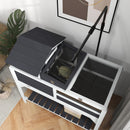 PawHut Tortoise House w/ Adjustable Lamp Holder, Openable Lid, Storage Shelf