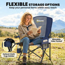 Outsunny Camping Chair Padded With Side Pocket Dark Blue