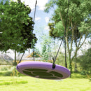 AIYAPLAY Nest Swing Seat, 100 cm Saucer Tree Swing Set for Kids, Purple