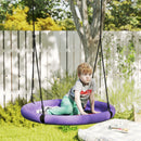 AIYAPLAY Nest Swing Seat, 100 cm Saucer Tree Swing Set for Kids, Purple
