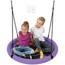 AIYAPLAY Nest Swing Seat, 100 cm Saucer Tree Swing Set for Kids, Purple