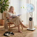 HOMCOM 16" Pedestal Fan With Water Mist Spray Standing Fan, 3.1L Tank, White
