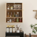 HOMCOM Bathroom Wall Cabinet with Adjustable Shelf and Open Shelf, Oak