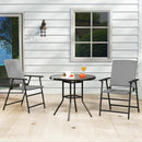 Outsunny 4pcs Rattan Chair Foldable Garden Furniture W/ Armrest Grey