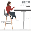 HOMCOM Bar stool Set of 2 Armless Button-Tufted Counter Height Bar Chairs with Wood Legs & Footrest, Grey