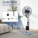 HOMCOM Spray Misting Fan, Floor Fan With Water Mist Spray And 3 Speeds