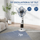 HOMCOM Spray Misting Fan, Floor Fan With Water Mist Spray And 3 Speeds