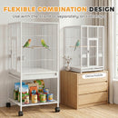 PawHut Bird Cage Detachable With Rolling Stand White