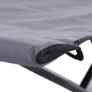 Outsunny Double Camping Folding Cot Outdoor Portable Sunbed, Grey