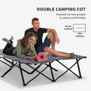 Outsunny Double Camping Folding Cot Outdoor Portable Sunbed, Grey