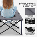 Outsunny Double Camping Folding Cot Outdoor Portable Sunbed, Grey