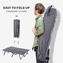 Outsunny Double Camping Folding Cot Outdoor Portable Sunbed, Grey