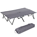 Outsunny Double Camping Folding Cot Outdoor Portable Sunbed, Grey