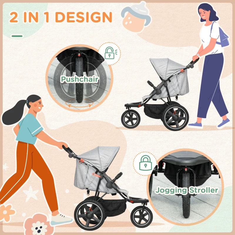 HOMCOM  Baby Stroller  - Grey