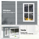 Outsunny 6 X 6 Ft Plastic Garden Shed With Floor, Lockable Doors, Grey