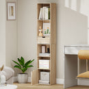 HOMCOM Narrow Bookshelf with Drawer, Tall Bookcase for Living Room, Natural