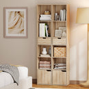 HOMCOM Narrow Bookshelf with Drawer, Tall Bookcase for Living Room, Natural