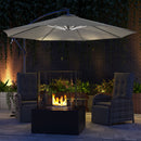 Outsunny 3(m) LED Patio Banana Umbrella Cantilever Parasol W/ Crank - Grey/Beige