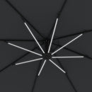 Outsunny 3(m) LED Patio Banana Umbrella Cantilever Parasol W/ Crank - Grey/Beige