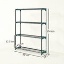 Outsunny 4-Tier Plant Stand Indoor Outdoor, Set of 2 Metal Plant Shelf